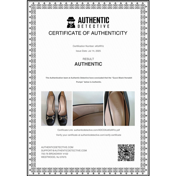 GUCCI Black Miro Soft Horsebit Pumps Block Heel Square Toe Womens EU 37.5 US 7.5 - Picture 12 of 12